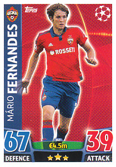 Mario Fernandes CSKA Moscow 2015/16 Topps Match Attax CL #347